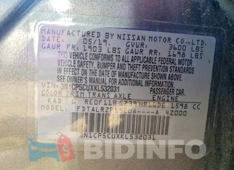 3N1CP5CUXKL532031 Photo# 13
