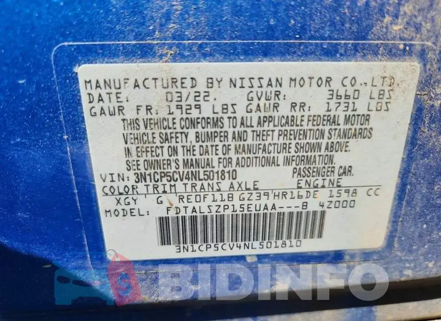 3N1CP5CV4NL501810 Photo# 14