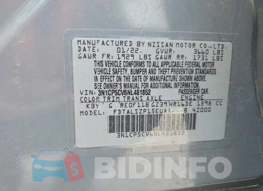 3N1CP5CV6NL481852 Photo# 13