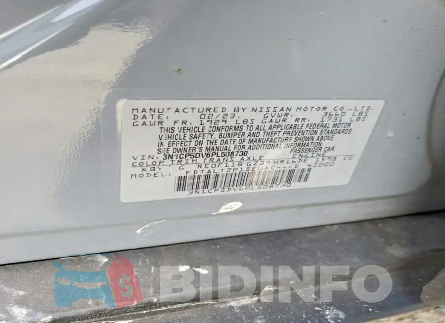 3N1CP5DV6PL508730 Photo# 14