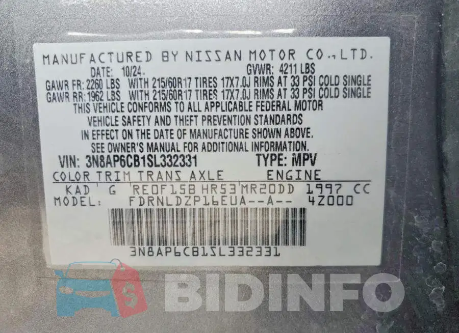 3N8AP6CB1SL332331 Photo# 14