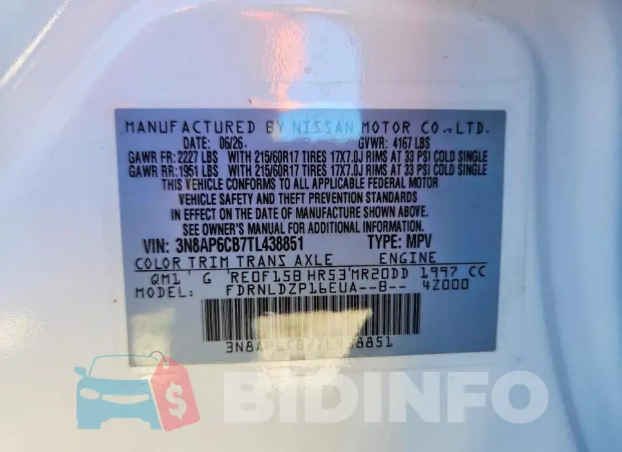 3N8AP6CB7TL438851 Photo# 12