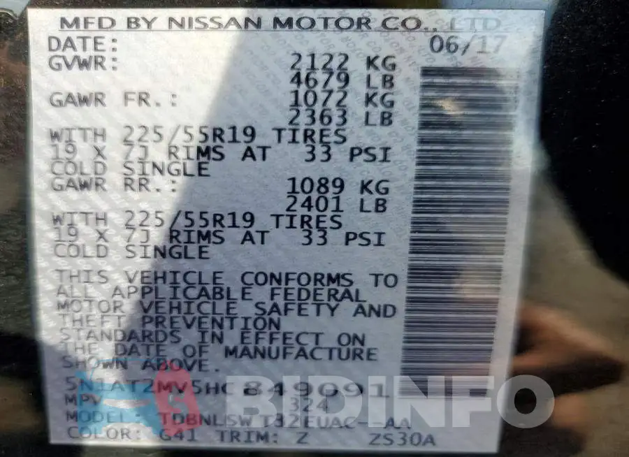 5N1AT2MV5HC849091 Photo# 13