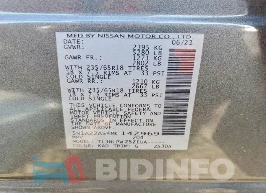 5N1AZ2AS4MC142969 Photo# 13