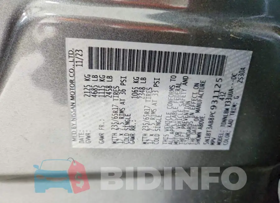 5N1BT3AB8PC931125 Photo# 13