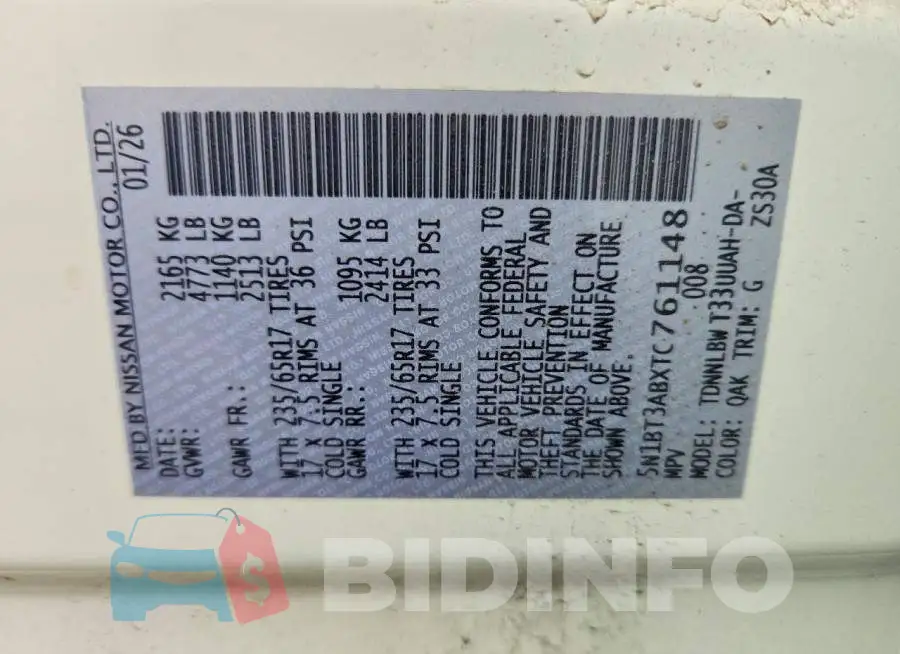5N1BT3ABXTC761148 Photo# 14