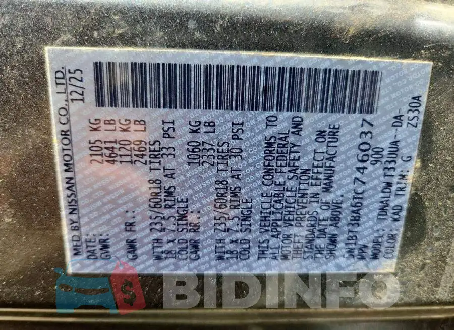 5N1BT3BA6TC746037 Photo# 13