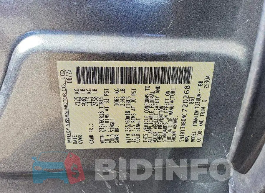 5N1BT3BB0NC720268 Photo# 13