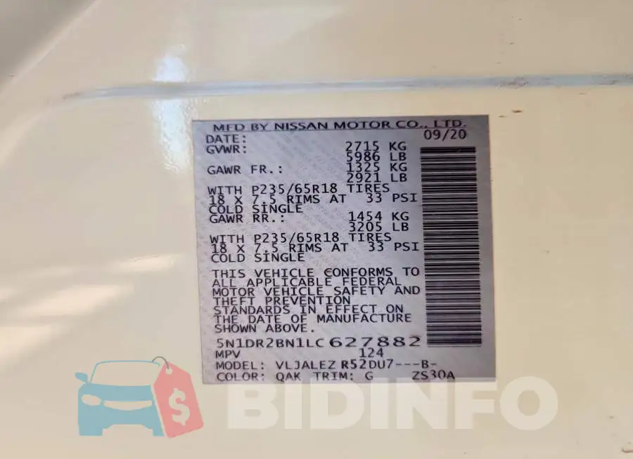 5N1DR2BN1LC627882 Photo# 13