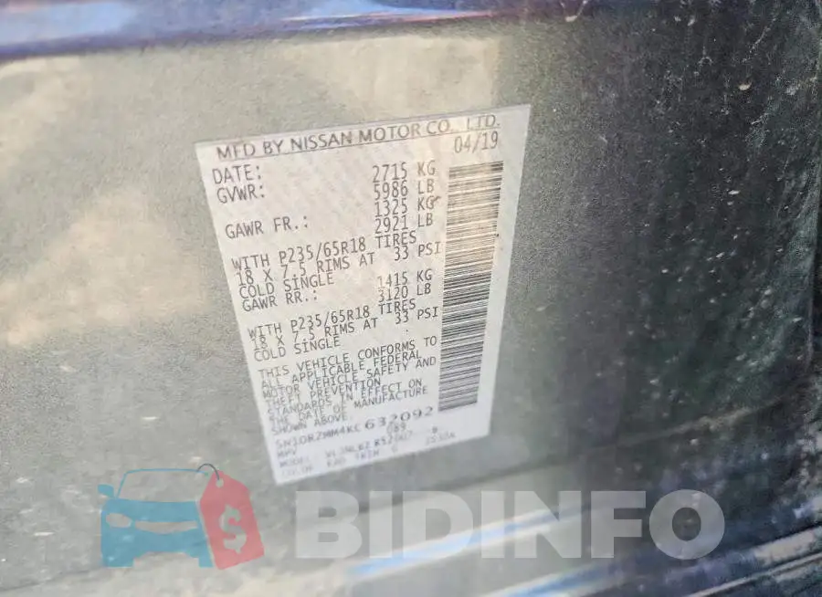 5N1DR2MM4KC632092 Photo# 13