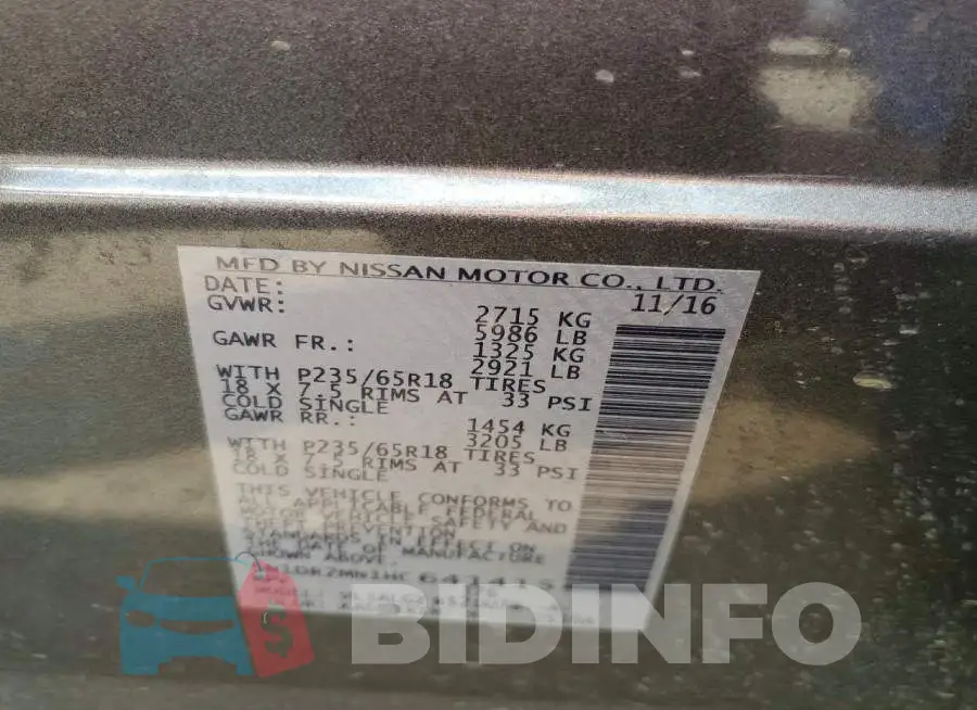 5N1DR2MN1HC641415 Photo# 12