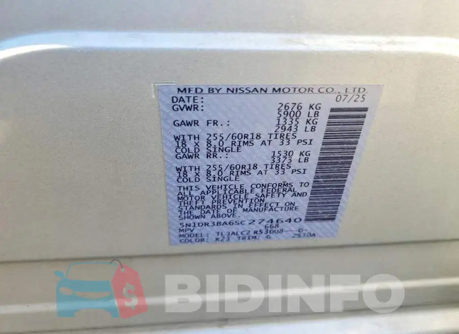 5N1DR3BA6SC274640 Photo# 12