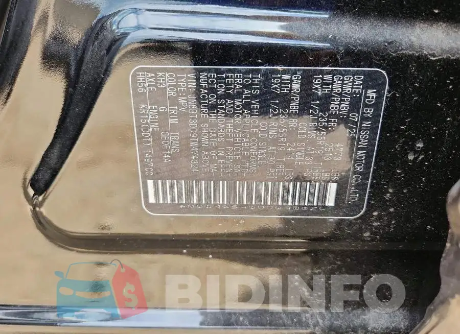 JN8BT3DD9TW474324 Photo# 12