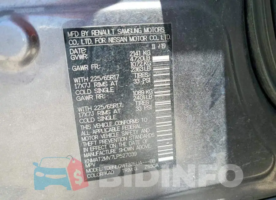 KNMAT2MV7LP527039 Photo# 12