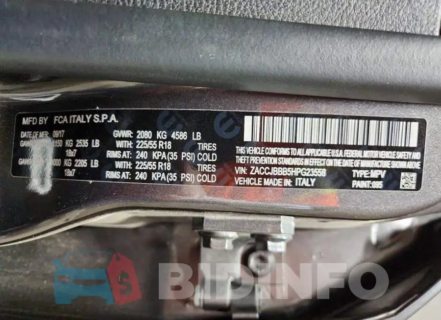 ZACCJBBB5HPG23558 Photo# 13