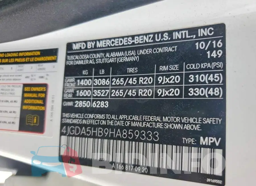 4JGDA5HB9HA859333 Photo# 13