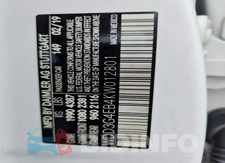 WDD3G4EB4KW012801 Photo# 12