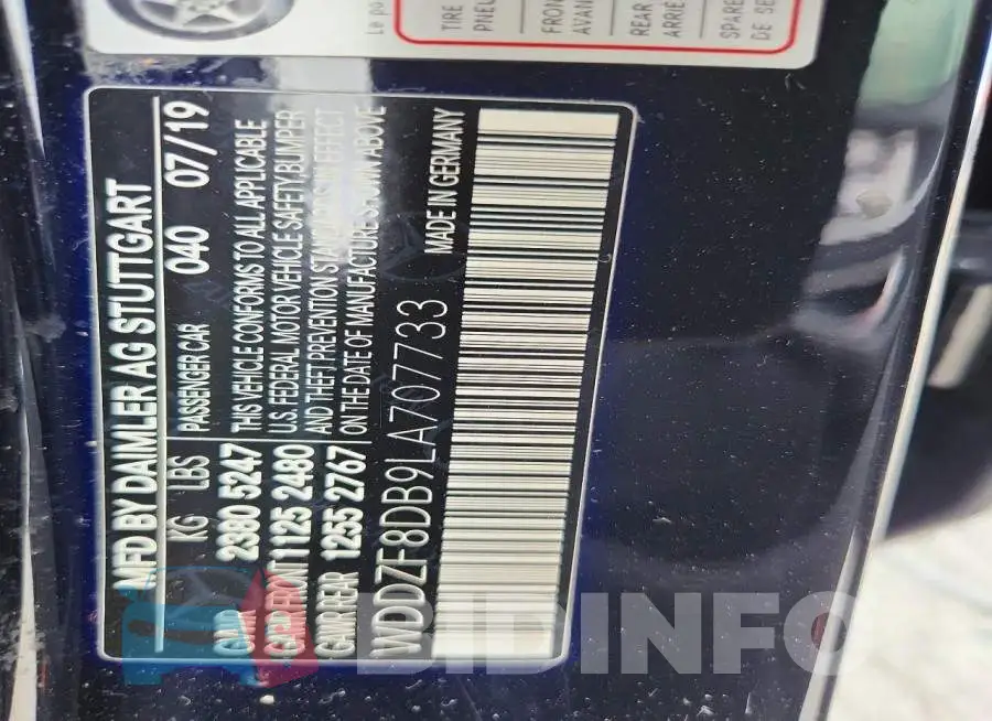 WDDZF8DB9LA707733 Photo# 12