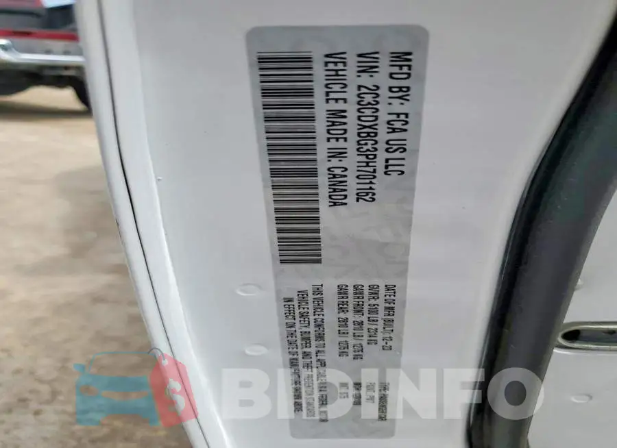 2C3CDXBG3PH701162 Photo# 12