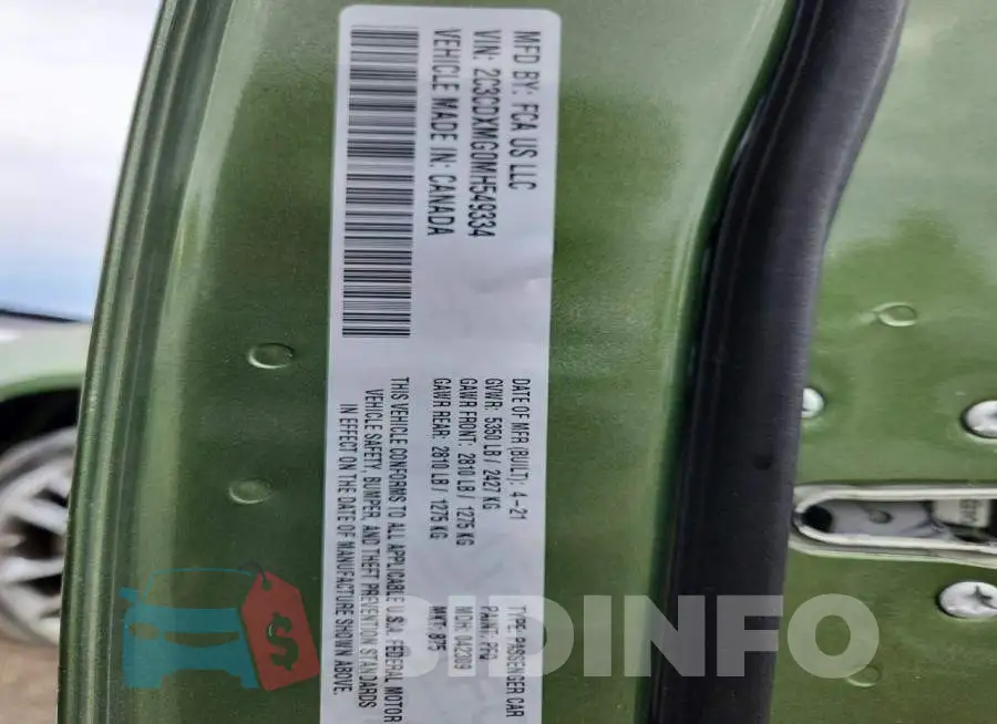 2C3CDXMG0MH549334 Photo# 13