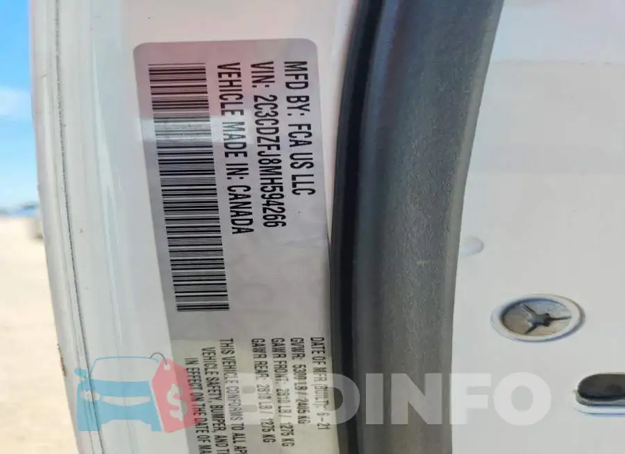 2C3CDZFJ8MH594266 Photo# 12