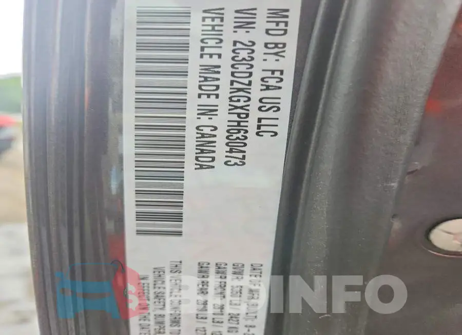 2C3CDZKGXPH630473 Photo# 12