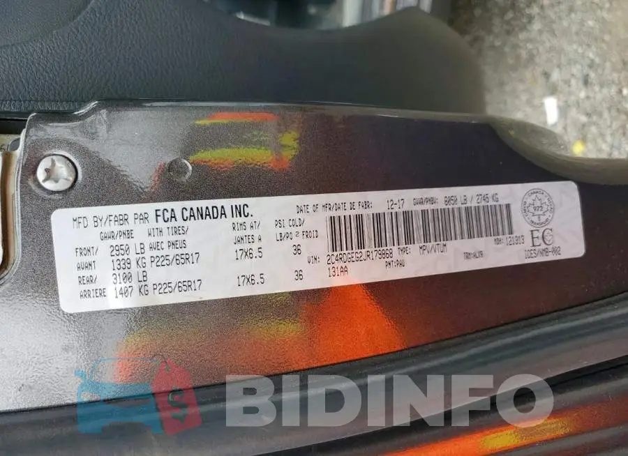 2C4RDGEG2JR179868 Photo# 14