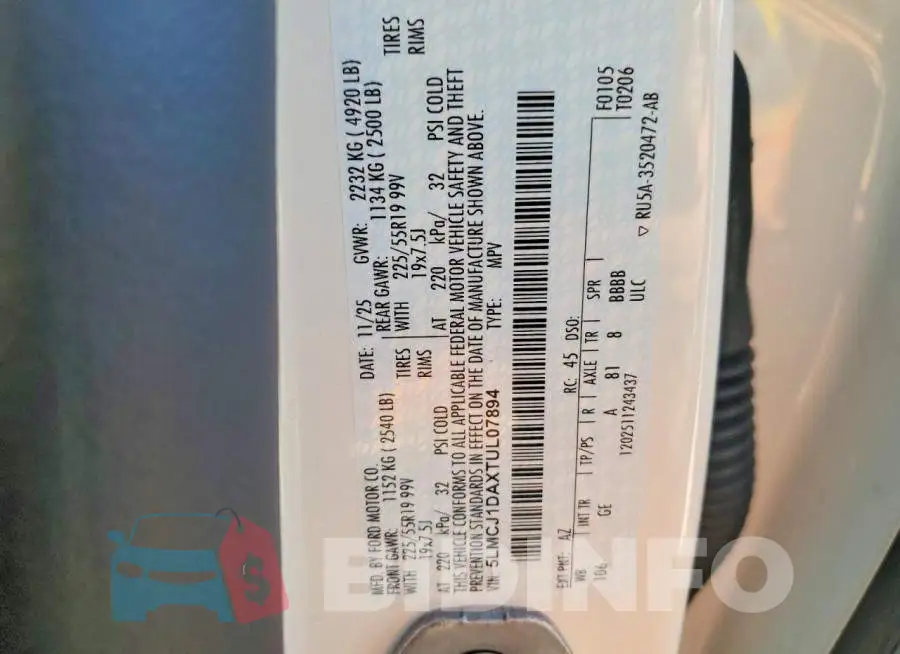 5LMCJ1DAXTUL07894 Photo# 13