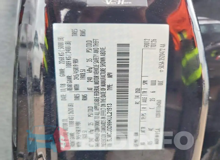 5LMCJ3D99KUL21513 Photo# 12