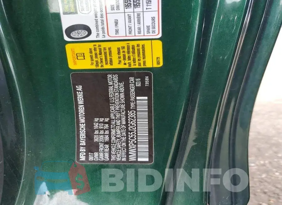 WMWXP5C55J2G62385 Photo# 12