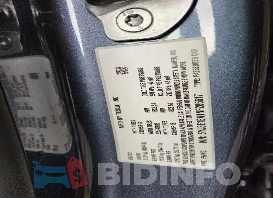 5YJ3E1EA1NF286617 Photo# 12
