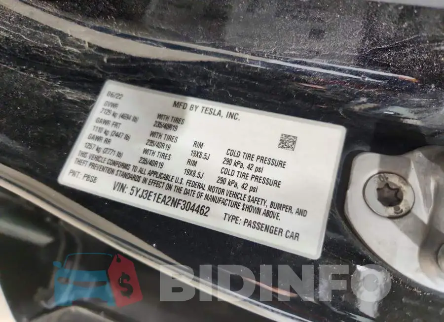 5YJ3E1EA2NF304462 Photo# 12