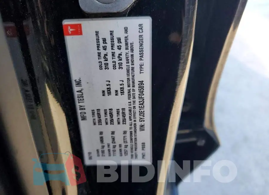 5YJ3E1EA3JF045894 Photo# 12
