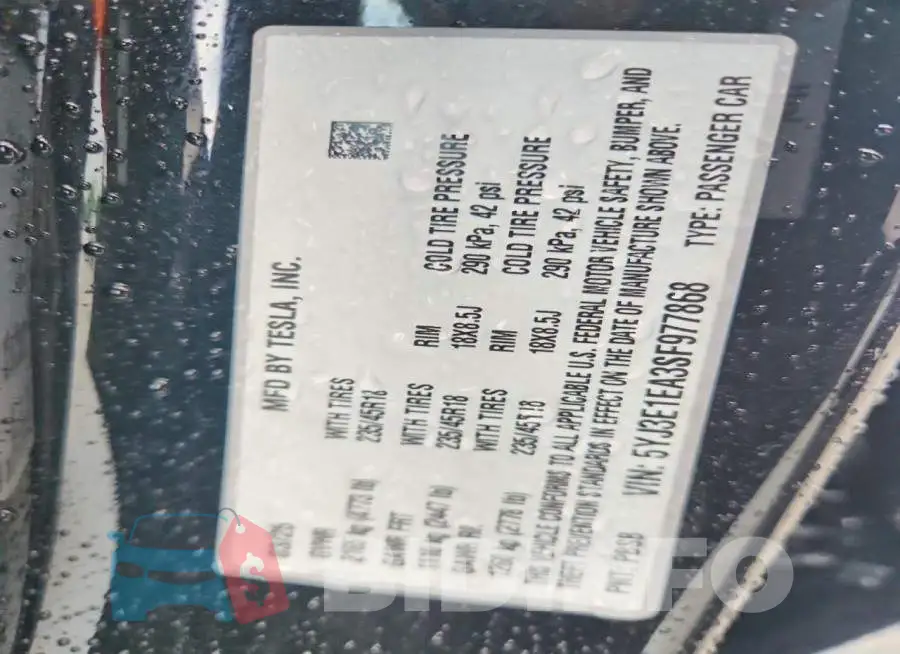 5YJ3E1EA3SF977868 Photo# 12