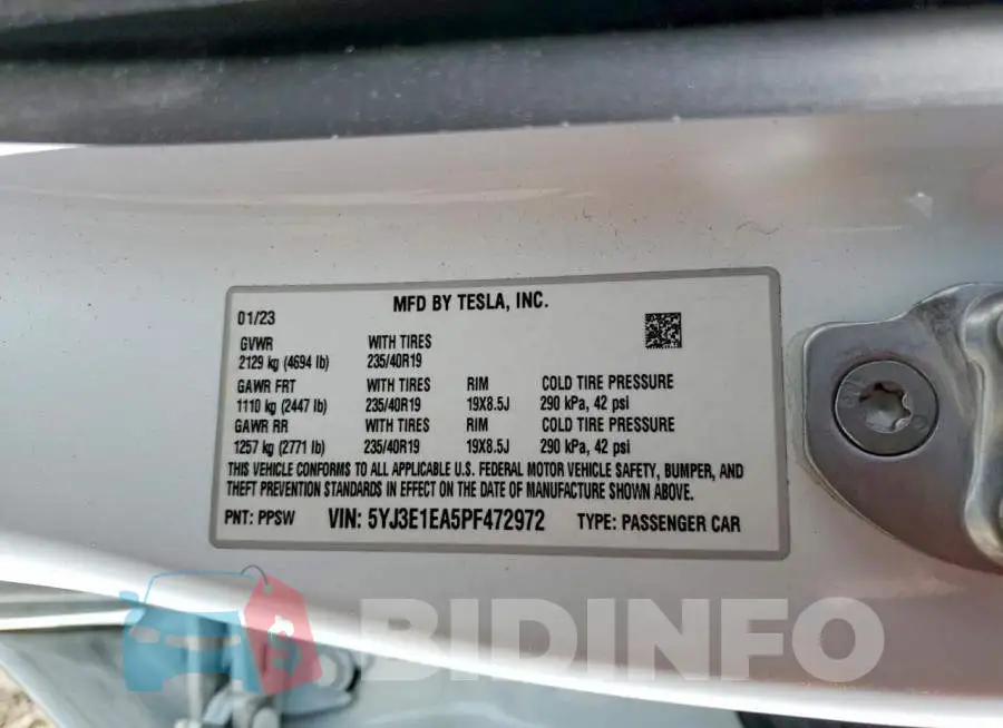 5YJ3E1EA5PF472972 Photo# 12