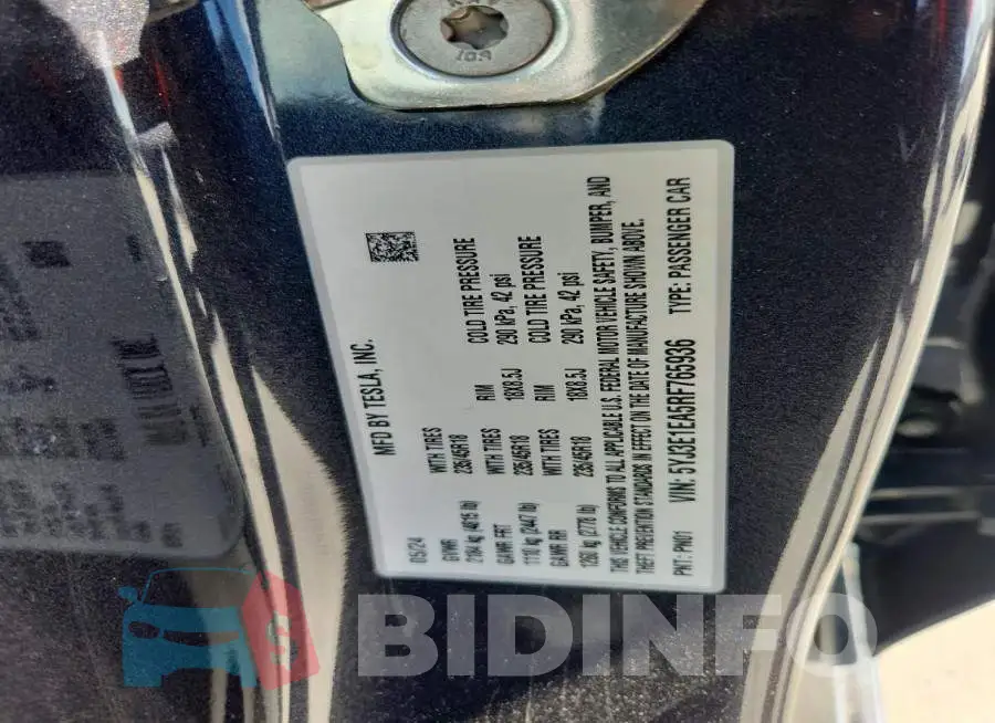 5YJ3E1EA5RF765936 Photo# 12
