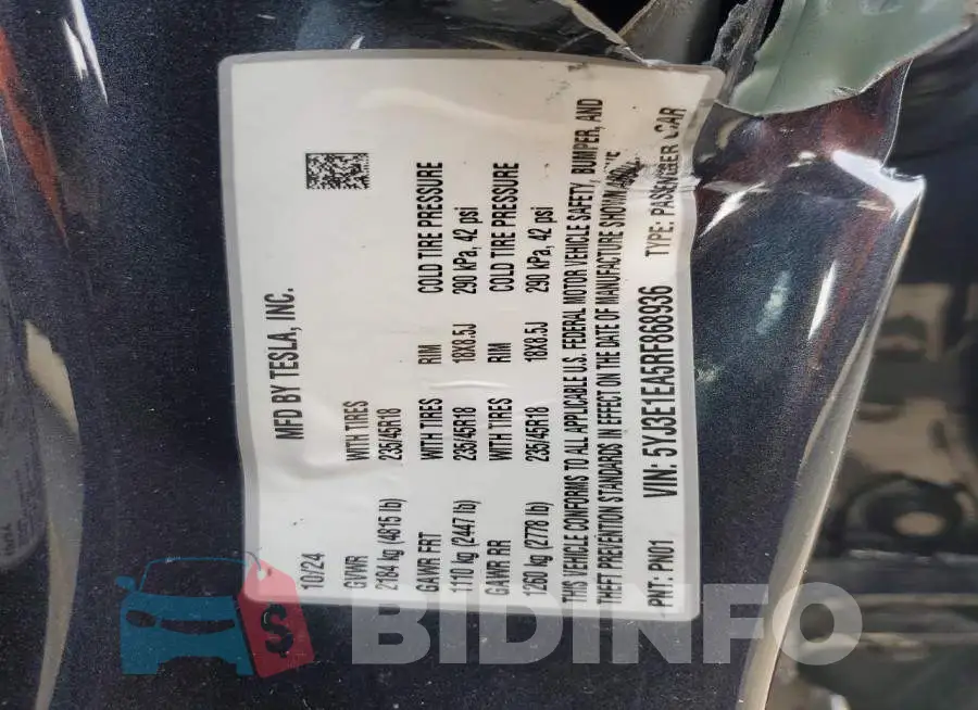 5YJ3E1EA5RF868936 Photo# 13