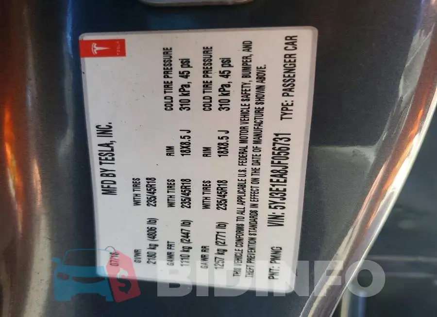 5YJ3E1EA8JF056731 Photo# 12