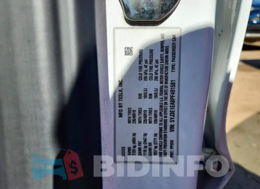 5YJ3E1EA8PF491581 Photo# 12