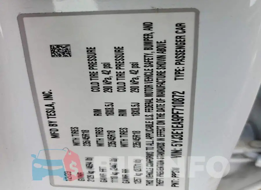 5YJ3E1EA9PF710872 Photo# 12