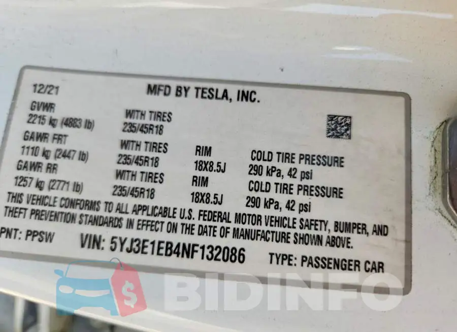 5YJ3E1EB4NF132086 Photo# 13