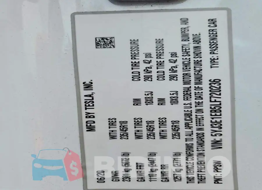 5YJ3E1EB5LF720236 Photo# 12