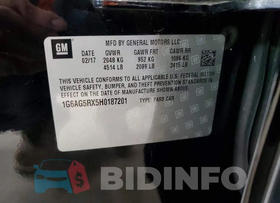 1G6AG5RX5H0187201 Photo# 12