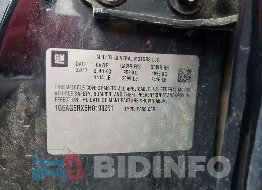 1G6AG5RX5H0190261 Photo# 12