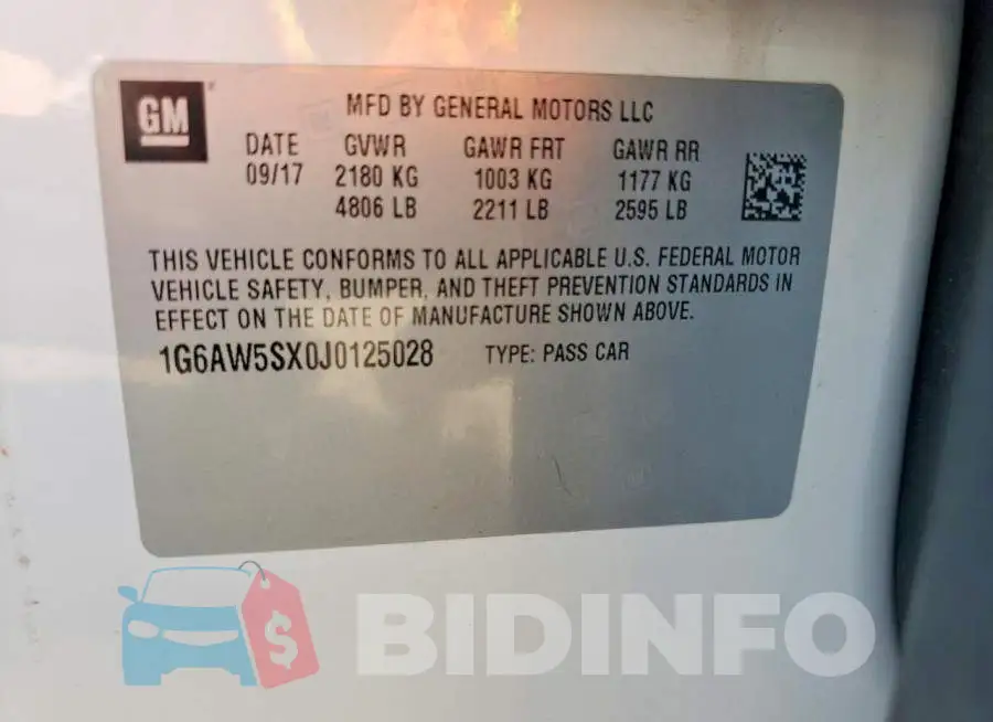 1G6AW5SX0J0125028 Photo# 12