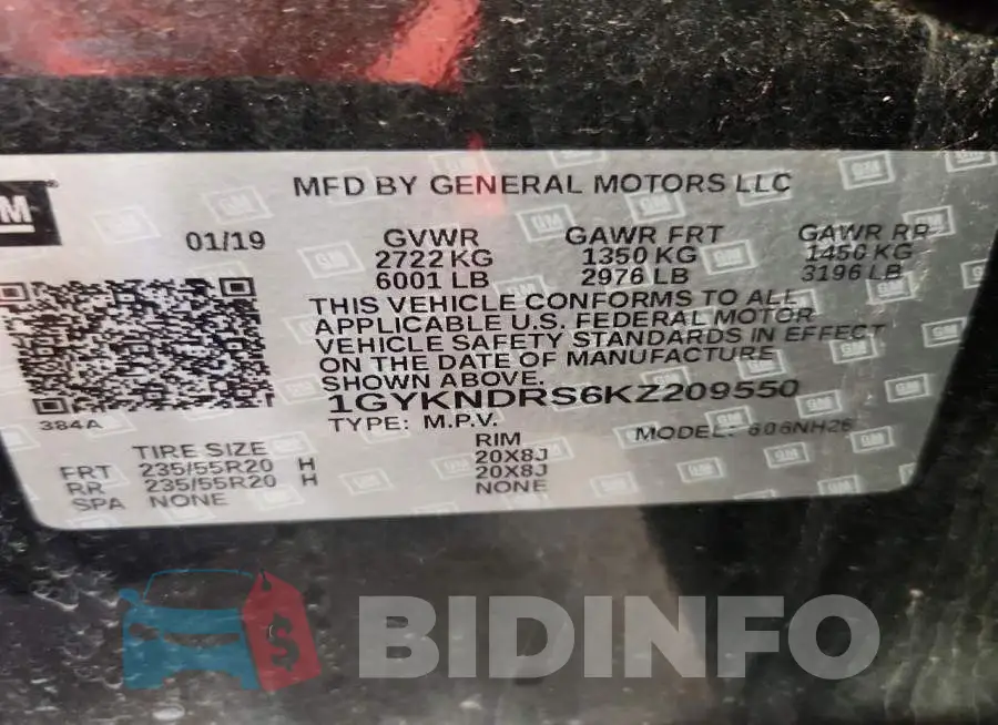 1GYKNDRS6KZ209550 Photo# 13