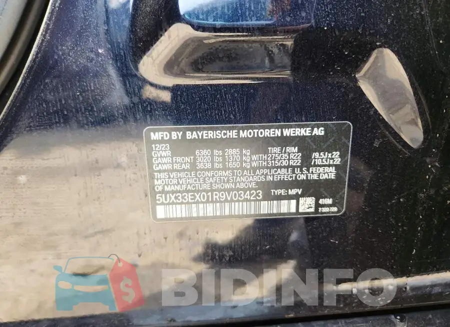 5UX33EX01R9V03423 Photo# 13