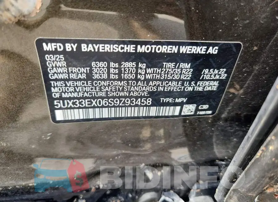 5UX33EX06S9Z93458 Photo# 12