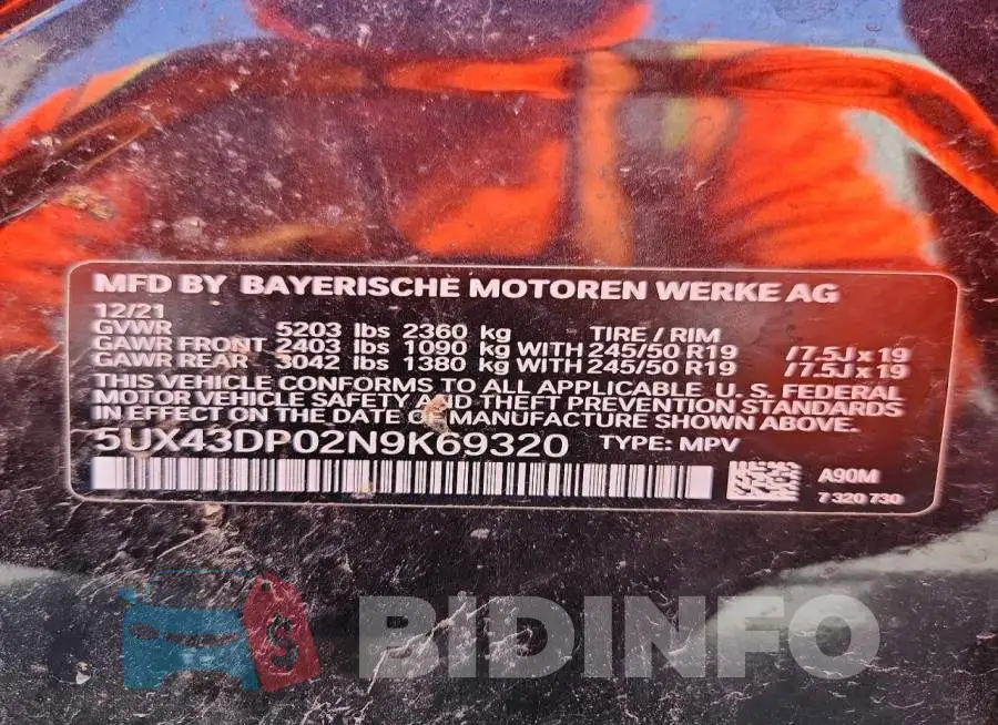 5UX43DP02N9K69320 Photo# 13