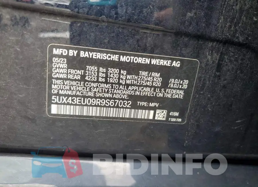 5UX43EU09R9S67032 Photo# 14